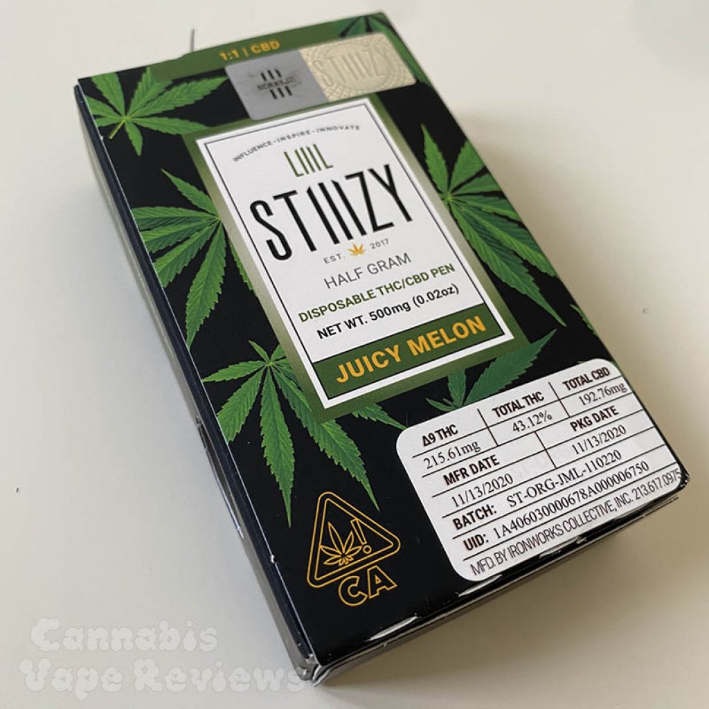 LIIIL STIIIZY vape pen with lab facts