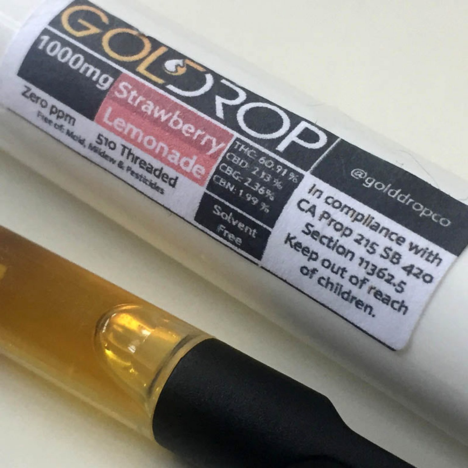 Gold Drop - Cannabis Oil Vape Cartridge - Cannabis Vape Reviews