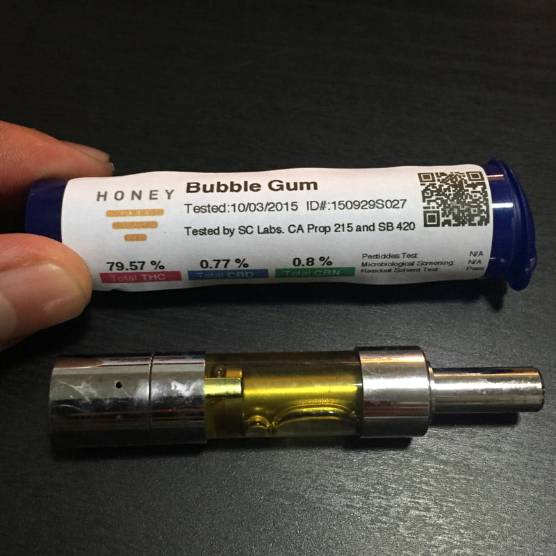 HoneyVape Bubble Gum Cannabis Oil Vape Cartridge 1800mg