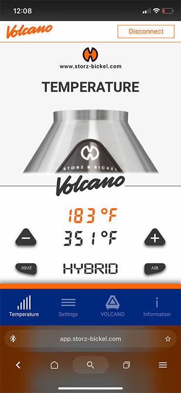 mobile app for volcano vape